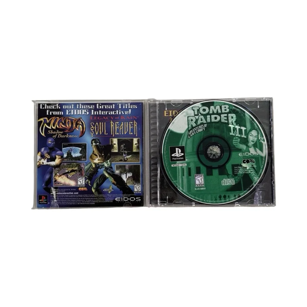 Tomb Raider III Adventures of Lara Croft Sony PlayStation 1 PS1 1998 Eidos Core